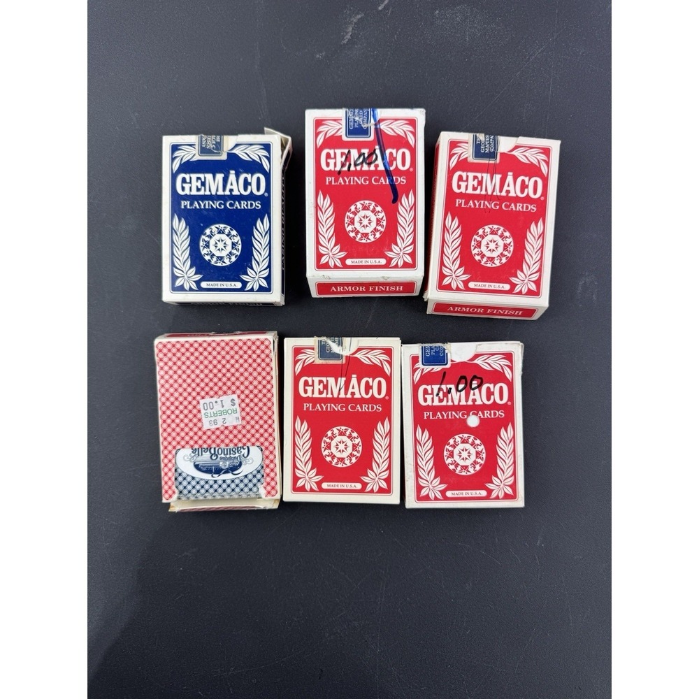 Set of 6‎ Gemaco retired casino playing card decks